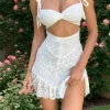 Women Lace White Mini Dress