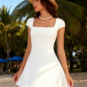 Alternative view of Women's Elegant Mini Dress Cap Sleeve